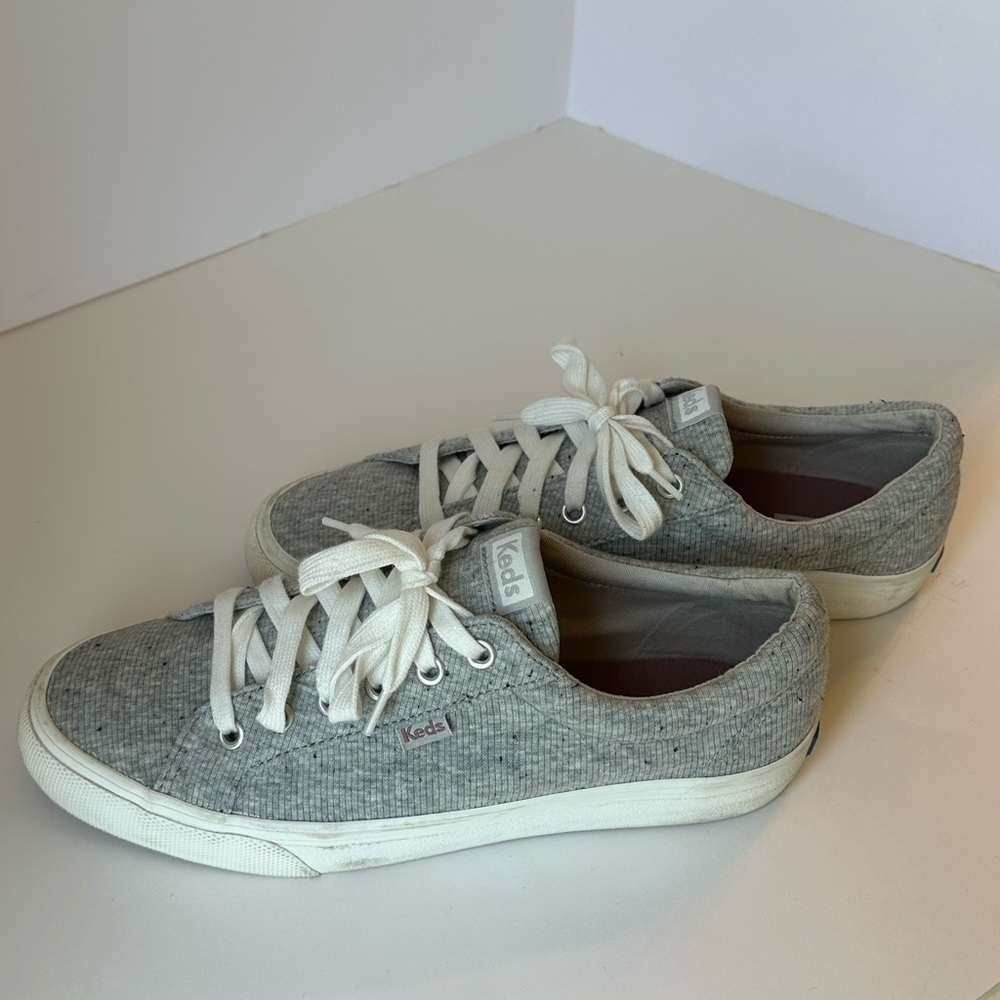 Keds Heather Gray Kickstart Cushion Sole Minimalist Comfy Canvas Sneakers Sz 10